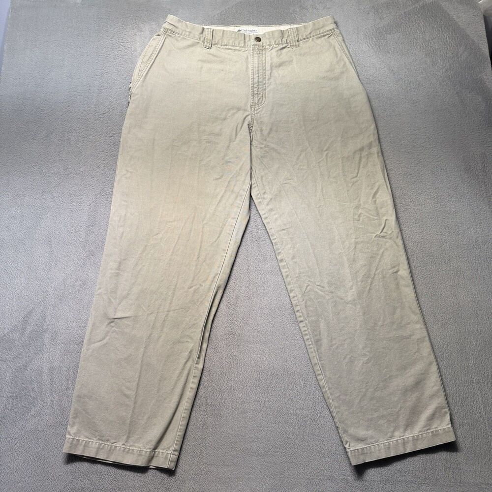 Columbia Sportswear Mens 36x30 Cargo Pants Gray Canvas Utility Outdoor Hiking